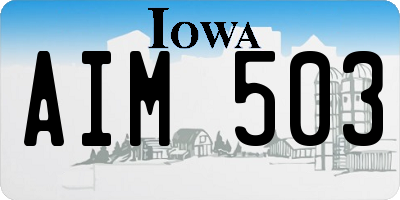 IA license plate AIM503