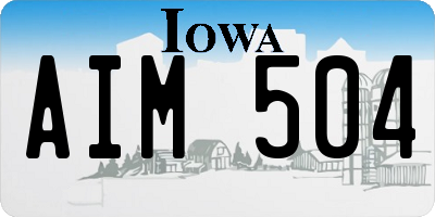 IA license plate AIM504
