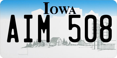 IA license plate AIM508