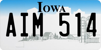 IA license plate AIM514