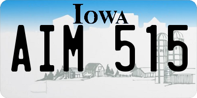 IA license plate AIM515