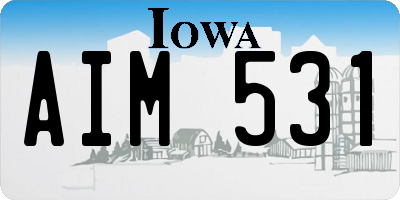 IA license plate AIM531