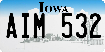 IA license plate AIM532