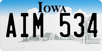 IA license plate AIM534