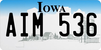 IA license plate AIM536