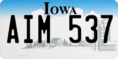 IA license plate AIM537
