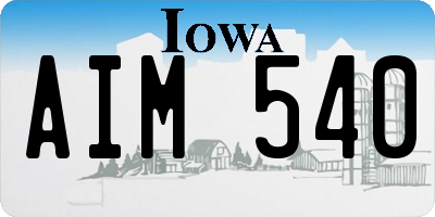 IA license plate AIM540