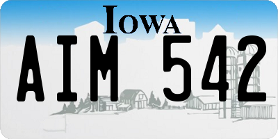 IA license plate AIM542