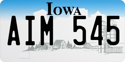 IA license plate AIM545