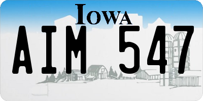 IA license plate AIM547