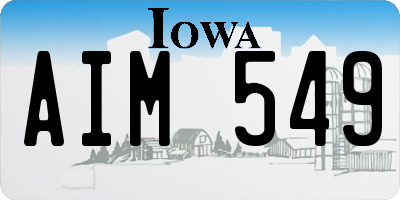 IA license plate AIM549