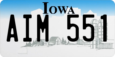 IA license plate AIM551
