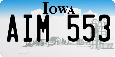 IA license plate AIM553