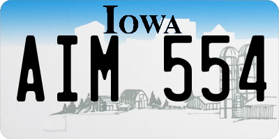 IA license plate AIM554