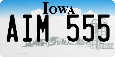 IA license plate AIM555