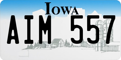 IA license plate AIM557