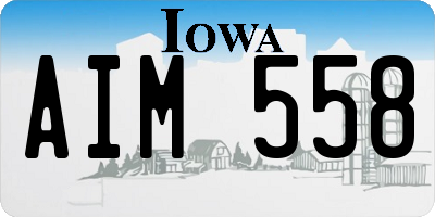 IA license plate AIM558