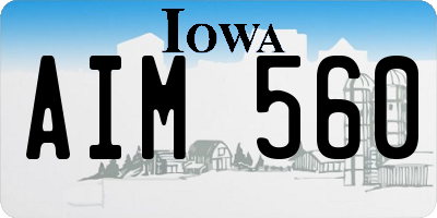 IA license plate AIM560