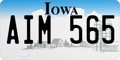 IA license plate AIM565