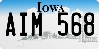 IA license plate AIM568