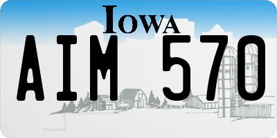 IA license plate AIM570