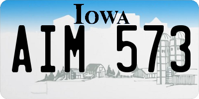 IA license plate AIM573