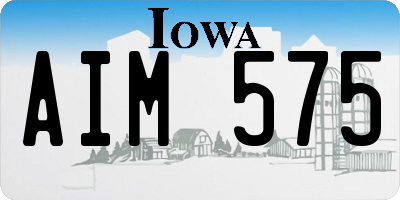 IA license plate AIM575