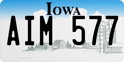 IA license plate AIM577
