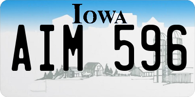 IA license plate AIM596