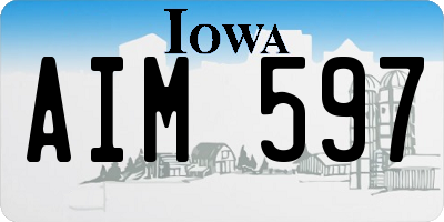 IA license plate AIM597