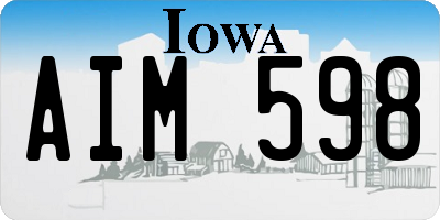IA license plate AIM598
