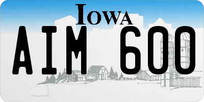 IA license plate AIM600