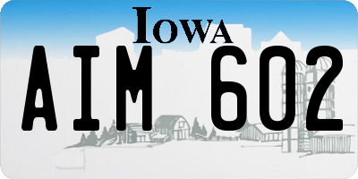 IA license plate AIM602