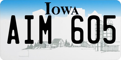 IA license plate AIM605
