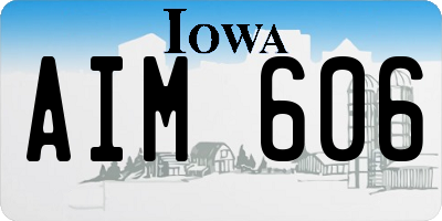 IA license plate AIM606