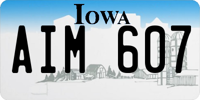 IA license plate AIM607