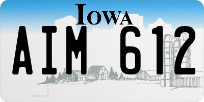IA license plate AIM612