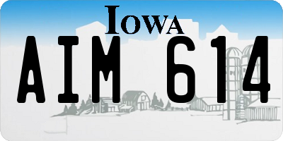 IA license plate AIM614