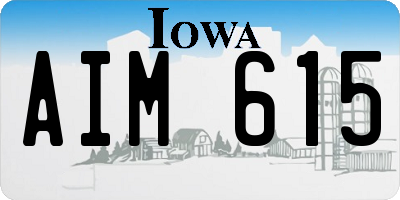 IA license plate AIM615