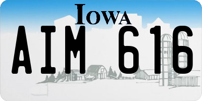 IA license plate AIM616