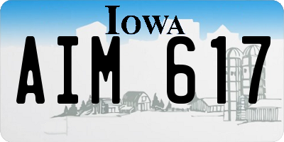 IA license plate AIM617