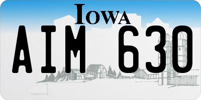 IA license plate AIM630