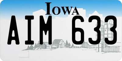 IA license plate AIM633