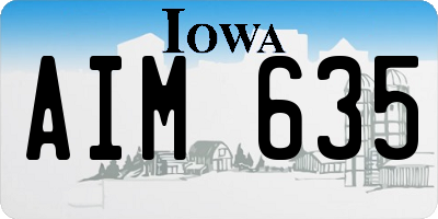 IA license plate AIM635