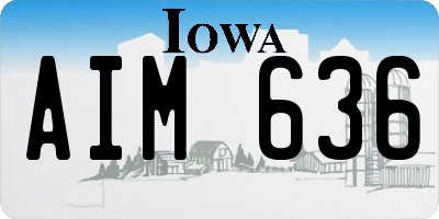 IA license plate AIM636