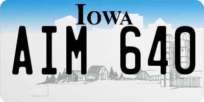 IA license plate AIM640