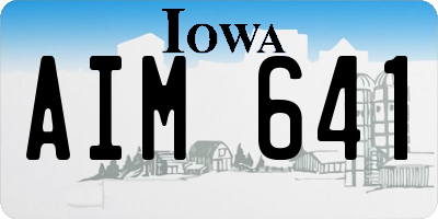 IA license plate AIM641