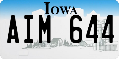 IA license plate AIM644