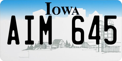 IA license plate AIM645