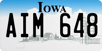 IA license plate AIM648